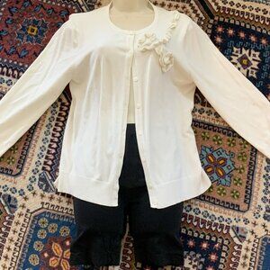 Spense Cream Ruffled Cardigan